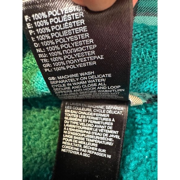 The North Face Crescent Fleece Hoodie Size Medium Pockets Snap High Neck EUC - Picture 7 of 11